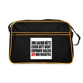 Fck afd - Retro Tasche - Schwarz/Gold - Vorne