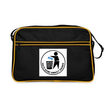 halte deine umwelt sauber - Retro Tasche - Schwarz/Gold - Vorne