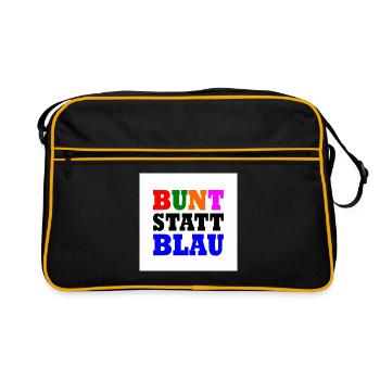 Bunt statt blau - Retro Tasche - Schwarz/Gold - Vorne