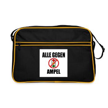 Alle gegen ampel - Retro Tasche - Schwarz/Gold - Vorne