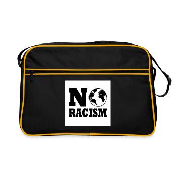 No racism - Retro Tasche - Schwarz/Gold - Vorne