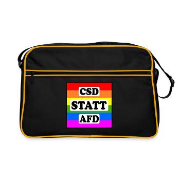 Csd statt afd - Retro Tasche - Schwarz/Gold - Vorne