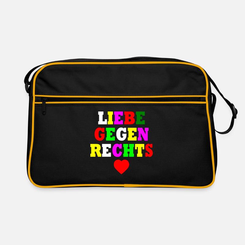 Liebe gegen rechts Retro Tasche