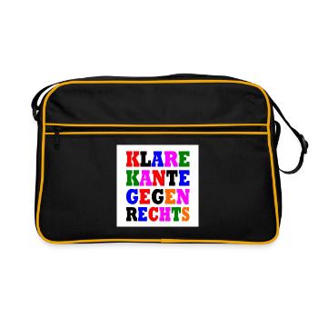 klare kante gegen rechts - Retro Tasche - Schwarz/Gold - Vorne