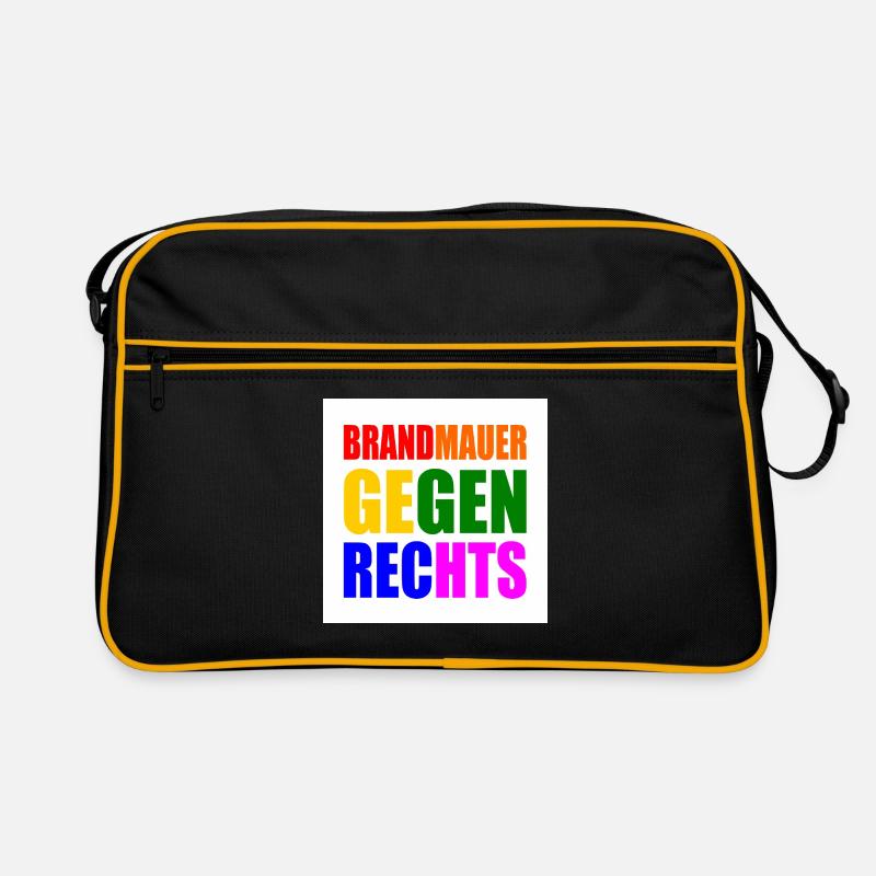 brandmauer gegen rechts Retro Tasche