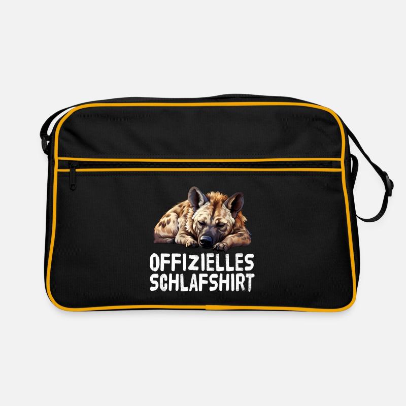Offizieles Schlafshirt Hyäne - Retro Tasche - Schwarz/Gold