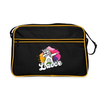 LASSE - Beau nom de garçon avec une licorne cool - Sac Retro - noir/or - Devant