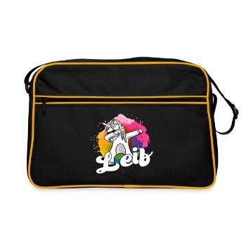 LEIF - Beau nom de garçon avec licorne cool - Sac Retro - noir/or - Devant
