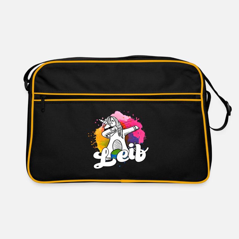 LEIF - Schöner Jungen Name mit Coolem Einhorn Retro Tasche