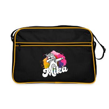 Beau nom de garçon avec licorne cool - Sac Retro - noir/or - Devant