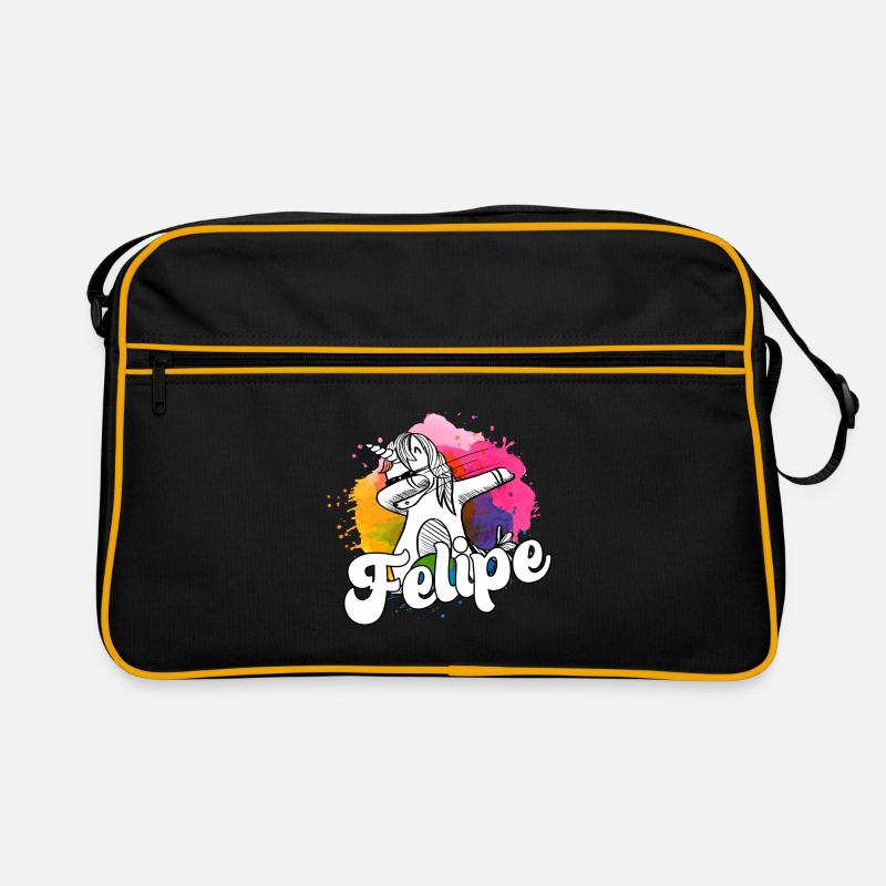 FELIPE - Beau nom de garçon avec une licorne cool Sac Retro