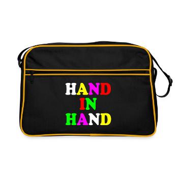 Hand in hand - Retro Tasche - Schwarz/Gold - Vorne