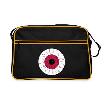 oeil injecté de sang halloween - Sac Retro - noir/or - Devant
