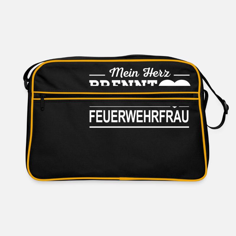 Feuerwehrfrau Herz Feuerwehr Retro Tasche