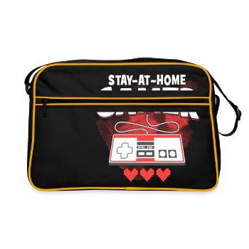 Stay At Home Gamer - Retro Tasche - Schwarz/Gold - Vorne