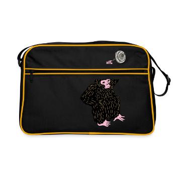 Gym Beast Mode Fitness Geschenk, Lift - Retro Tasche - Schwarz/Gold - Vorne