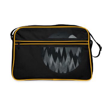 Black & White Triangles Abstract mountains design - Retro Bag - black/gold - Front
