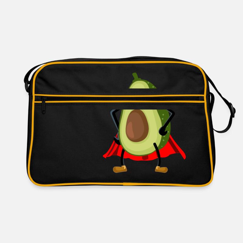 Avocado superhero hero cape mask funny Retro Bag