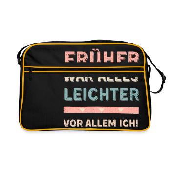 Everything used to be easier! Especially me! Saying - Retro Bag - black/gold - Front