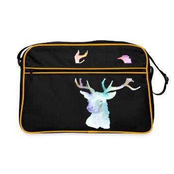 Hirsch - Retro Tasche - Schwarz/Gold - Vorne