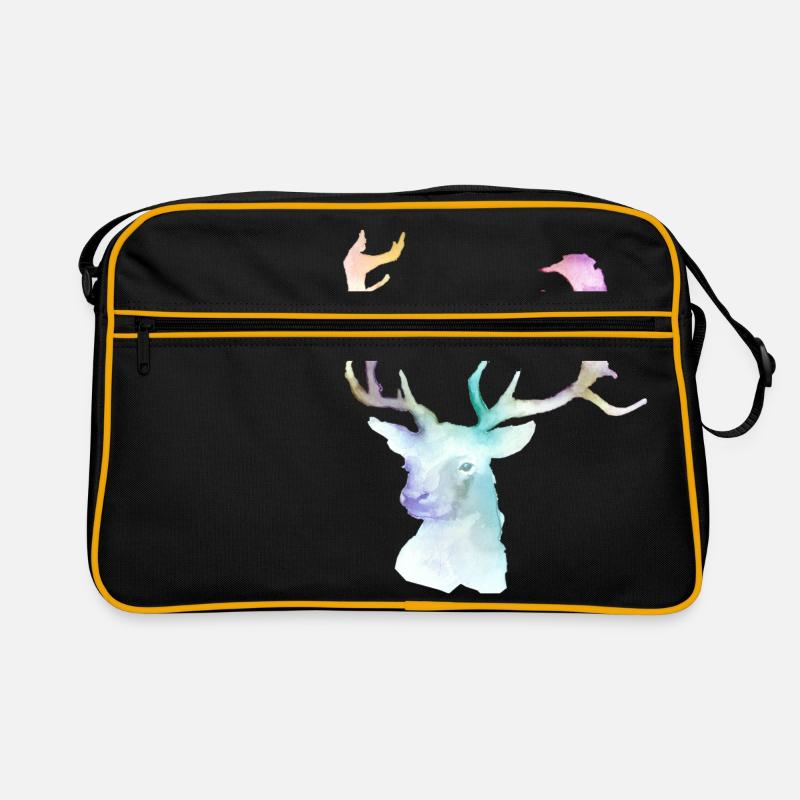 Hirsch - Retro Tasche - Schwarz/Gold