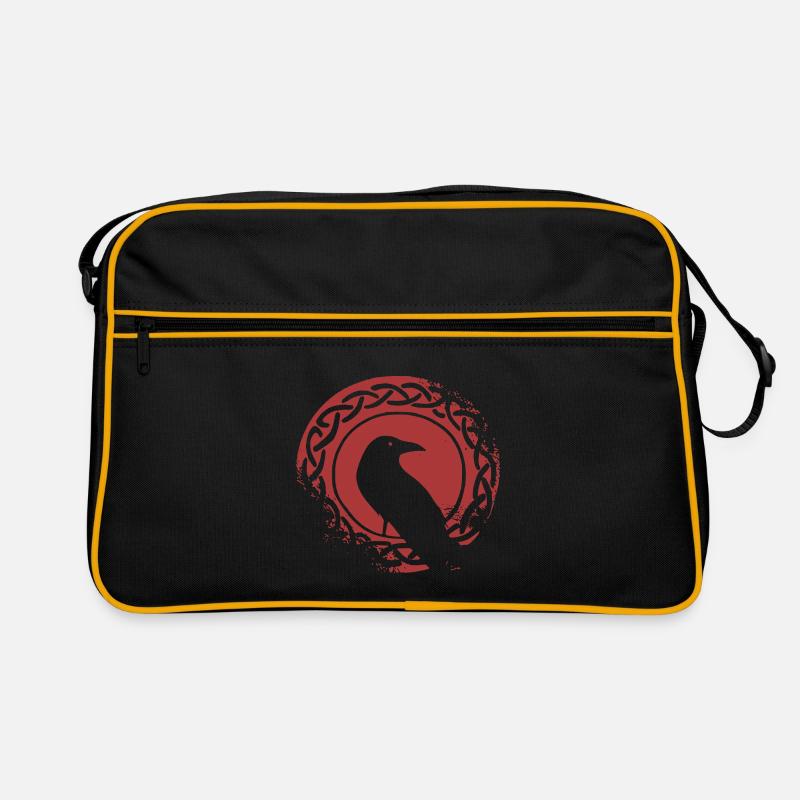 Wikinger Raabe - Retro Tasche - Schwarz/Gold