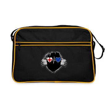 England und Europäische Union EU Fahne Flaggen - Retro Tasche - Schwarz/Gold - Vorne