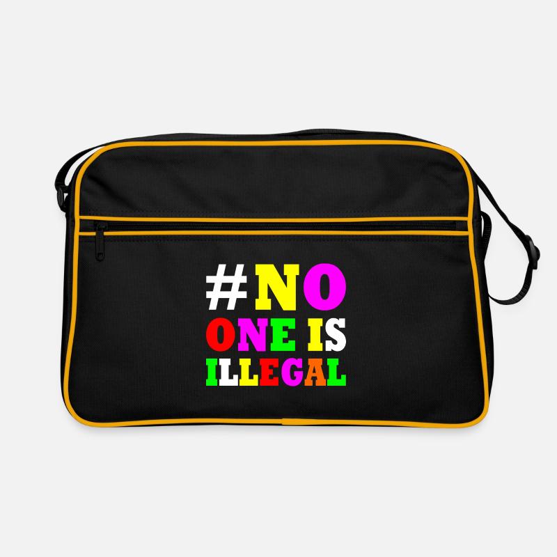 No one is illegal Retro Tasche