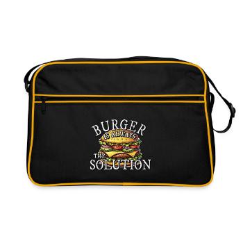 Burger is always the solution! Cheeseburger Fun - Retro Bag - black/gold - Front