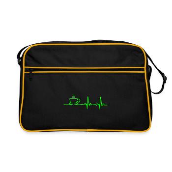 Coffee Lovers - Heartbeat - Retro Bag - black/gold - Front