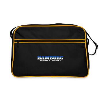 Hamburger Koordinaten Hamburg - Retro Tasche - Schwarz/Gold - Vorne