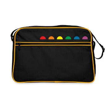 Lgbt rainbow colors - Sac Retro - noir/or - Devant