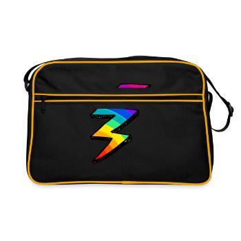 Colorful lightning Bolt. Rainbow - Retro Bag - black/gold - Front