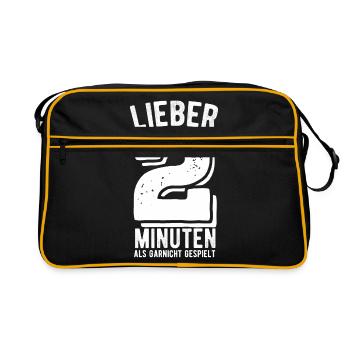 Liber 2 Minuten als gar nicht gespielt - Handball - Retro Tasche - Schwarz/Gold - Vorne