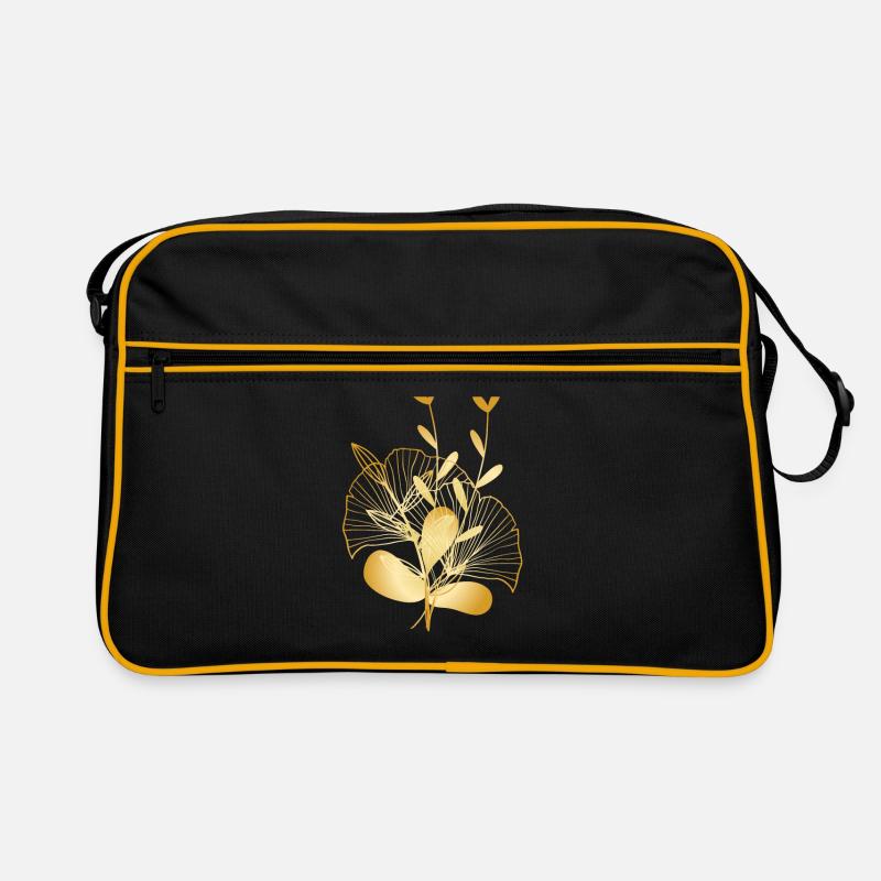 Composition florale en or Sac Retro