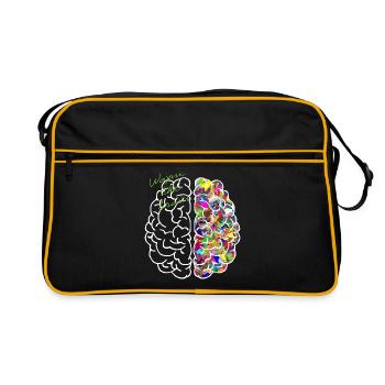 wayne the brain - Retro Tasche - Schwarz/Gold - Vorne