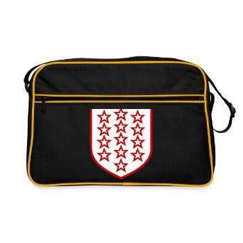 Das Kanton Wallis - Retro Tasche - Schwarz/Gold - Vorne