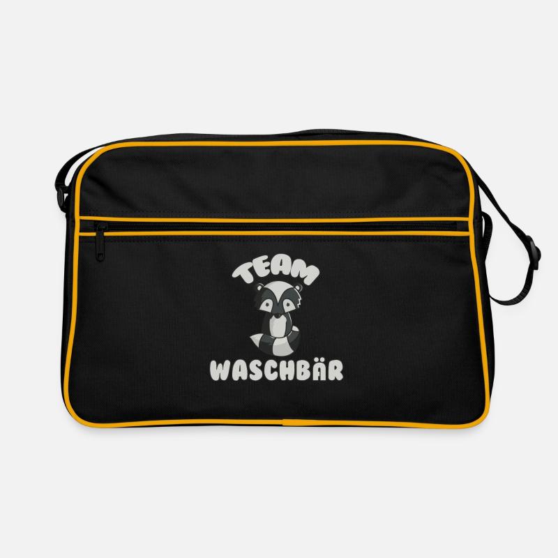 TEAM WASCHBÄR - Retro Tasche - Schwarz/Gold
