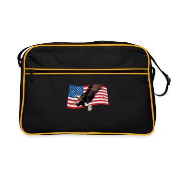 America Eagle - Retro Bag - black/gold - Front