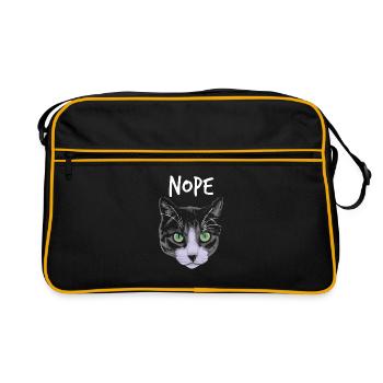 Chat drôle - Sac Retro - noir/or - Devant