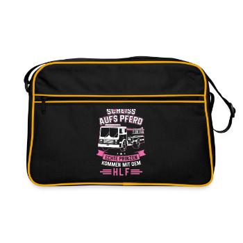 Feuerwehr - Retro Tasche - Schwarz/Gold - Vorne