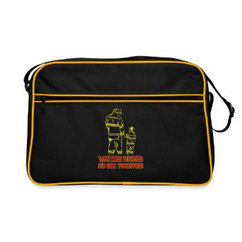 Feuerwehr - Retro Tasche - Schwarz/Gold - Vorne