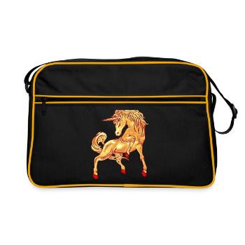 Goldenes Einhorn - Retro Tasche - Schwarz/Gold - Vorne