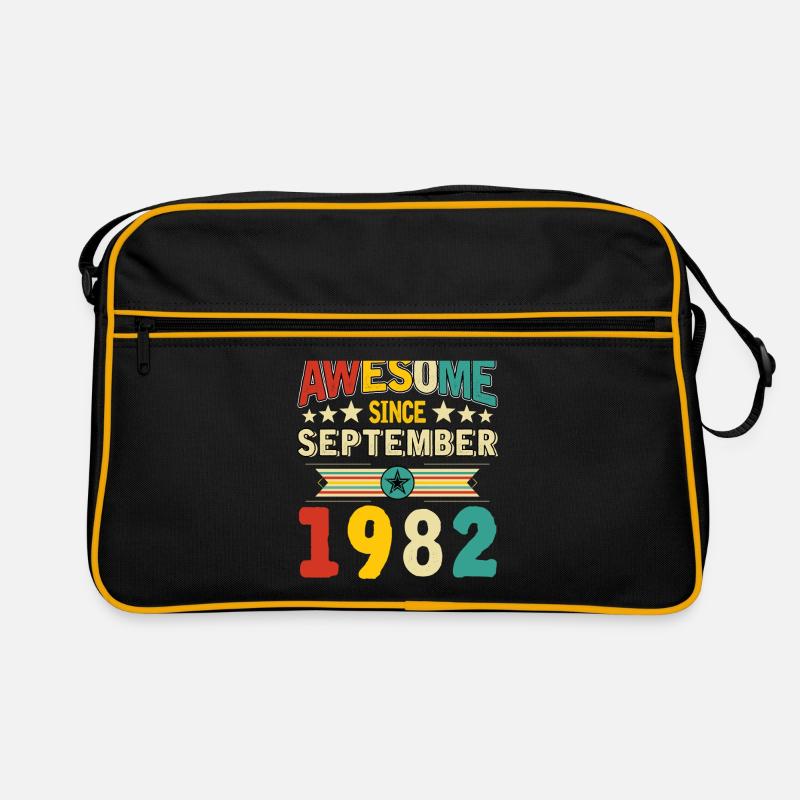 Genial seit September 1982 - Retro Tasche - Schwarz/Gold