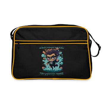 Zwinge mich nicht, meine Anwaltsstimme zu benutzen - Retro Tasche - Schwarz/Gold - Vorne