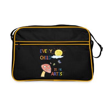 Every child is an artist - Retro Bag - black/gold - Front