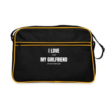 I Love It When My Girlfriend Lets Me Play Vidéo ! - Sac Retro - noir/or - Devant
