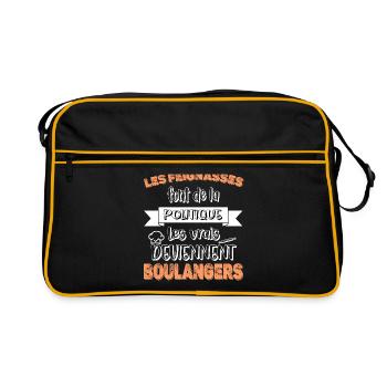 Feignasses boulanger boulangerie amateur de four - Sac Retro - noir/or - Devant