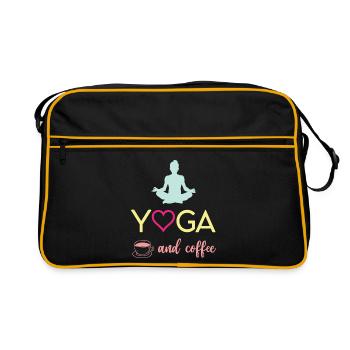Yoga et café - Sac Retro - noir/or - Devant