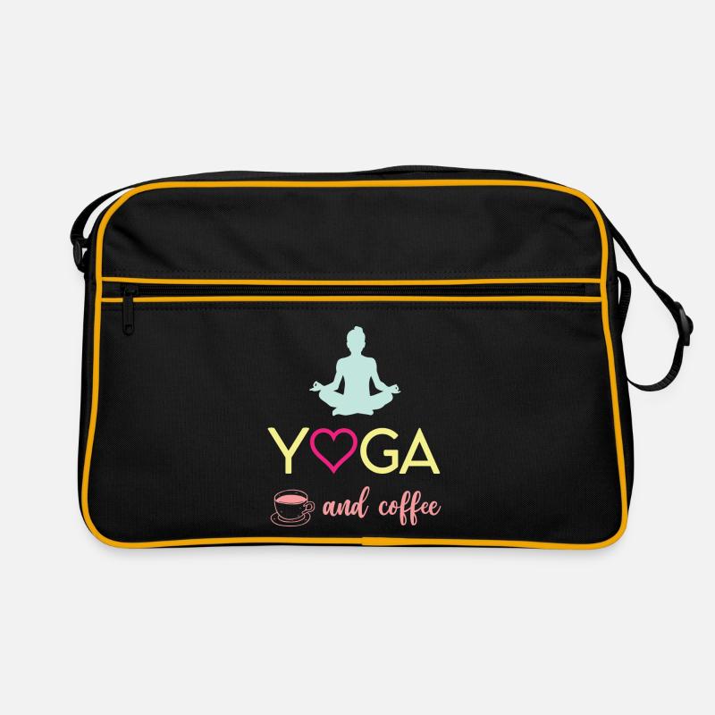 Yoga und Kaffee Retro Tasche